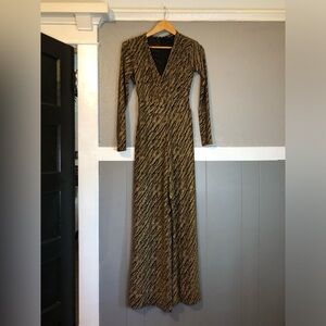 Unique Vintage Gold Tiger Sparkle Jumpsuit Size Small New without tags 🐅✨